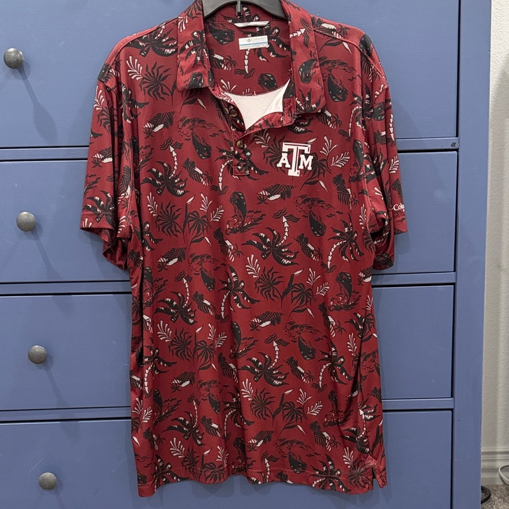 Texas A&M Maroon Patterned Polo Shirt